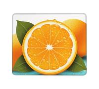 Mouse Pad with Stitched Edge Comfortable Mouse Pads Waterproof Non-Slip Gaming Mousepad Fresh Orange Fruit Square Computer Mouse Mat Washable Mousepads for Office Home Laptop 7.9 x 9.5 in