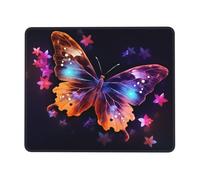 Mouse Pad with Stitched Edge Comfortable Mouse Pads Waterproof Non-Slip Gaming Mousepad Funny Butterfly Square Computer Mouse Mat Washable Mousepads for Office Home Laptop 7 x 8.6 in