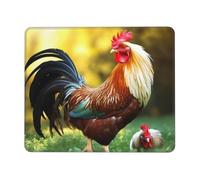 Mouse Pad with Stitched Edge Comfortable Mouse Pads Waterproof Non-Slip Gaming Mousepad Funny Rooster Square Computer Mouse Mat Washable Mousepads for Office Home Laptop 7.9 x 9.5 in