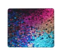 Mouse Pad with Stitched Edge Comfortable Mouse Pads Waterproof Non-Slip Gaming Mousepad Glitter Sequin Spot Square Computer Mouse Mat Washable Mousepads for Office Home Laptop 7 x 8.6 in