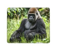 Mouse Pad with Stitched Edge Comfortable Mouse Pads Waterproof Non-Slip Gaming Mousepad Gorilla in The Grass Square Computer Mouse Mat Washable Mousepads for Office Home Laptop 7 x 8.6 in