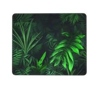Mouse Pad with Stitched Edge Comfortable Mouse Pads Waterproof Non-Slip Gaming Mousepad Green Tropical Jungle Plant Square Computer Mouse Mat Washable Mousepads for Office Home Laptop 10 x 12 inch