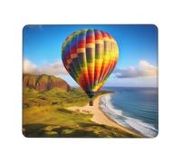 Mouse Pad with Stitched Edge Comfortable Mouse Pads Waterproof Non-Slip Gaming Mousepad Hawaii Hot Air Balloon Square Computer Mouse Mat Washable Mousepads for Office Home Laptop 7 x 8.6 in