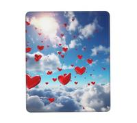 Mouse Pad with Stitched Edge Comfortable Mouse Pads Waterproof Non-Slip Gaming Mousepad Hearts in The Sky Square Computer Mouse Mat Washable Mousepads for Office Home Laptop 7.9 x 9.5 in
