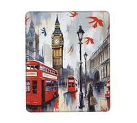 Mouse Pad with Stitched Edge Comfortable Mouse Pads Waterproof Non-Slip Gaming Mousepad London Square Computer Mouse Mat Washable Mousepads for Office Home Laptop 8.3 x 10.3 in