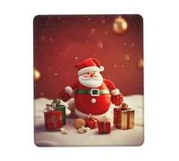 Mouse Pad with Stitched Edge Comfortable Mouse Pads Waterproof Non-Slip Gaming Mousepad Merry Christmas Square Computer Mouse Mat Washable Mousepads for Office Home Laptop 7 x 8.6 in