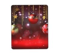 Mouse Pad with Stitched Edge Comfortable Mouse Pads Waterproof Non-Slip Gaming Mousepad Merry Christmas Ball Square Computer Mouse Mat Washable Mousepads for Office Home Laptop 10 x 12 inch