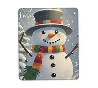 Mouse Pad with Stitched Edge Comfortable Mouse Pads Waterproof Non-Slip Gaming Mousepad Merry Christmas Snowman Square Computer Mouse Mat Washable Mousepads for Office Home Laptop 10 x 12 inch