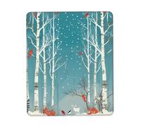 Mouse Pad with Stitched Edge Comfortable Mouse Pads Waterproof Non-Slip Gaming Mousepad Merry Christmas Birch Tree Square Computer Mouse Mat Washable Mousepads for Office Home Laptop 10 x 12 inch