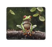 Mouse Pad with Stitched Edge Comfortable Mouse Pads Waterproof Non-Slip Gaming Mousepad Peace Tree Frog Square Computer Mouse Mat Washable Mousepads for Office Home Laptop 10 x 12 inch