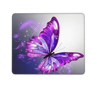 Mouse Pad with Stitched Edge Comfortable Mouse Pads Waterproof Non-Slip Gaming Mousepad Purple Butterfly Square Computer Mouse Mat Washable Mousepads for Office Home Laptop 7 x 8.6 in