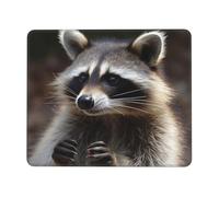 Mouse Pad with Stitched Edge Comfortable Mouse Pads Waterproof Non-Slip Gaming Mousepad Raccoon Square Computer Mouse Mat Washable Mousepads for Office Home Laptop 7 x 8.6 in