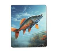 Mouse Pad with Stitched Edge Comfortable Mouse Pads Waterproof Non-Slip Gaming Mousepad Safflower Flying Fish Square Computer Mouse Mat Washable Mousepads for Office Home Laptop 7.9 x 9.5 in