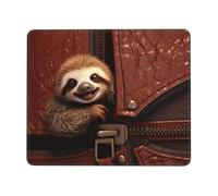 Mouse Pad with Stitched Edge Comfortable Mouse Pads Waterproof Non-Slip Gaming Mousepad Sloth on Zipper Square Computer Mouse Mat Washable Mousepads for Office Home Laptop 10 x 12 inch