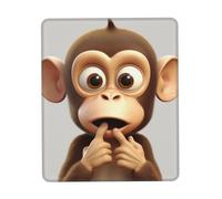 Mouse Pad with Stitched Edge Comfortable Mouse Pads Waterproof Non-Slip Gaming Mousepad The Silent Monkey Square Computer Mouse Mat Washable Mousepads for Office Home Laptop 7.9 x 9.5 in