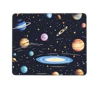 Mouse Pad with Stitched Edge Comfortable Mouse Pads Waterproof Non-Slip Gaming Mousepad The Solar Family Square Computer Mouse Mat Washable Mousepads for Office Home Laptop 7 x 8.6 in