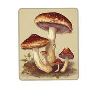 Mouse Pad with Stitched Edge Comfortable Mouse Pads Waterproof Non-Slip Gaming Mousepad Vintage Edible Mushrooms Square Computer Mouse Mat Washable Mousepads for Office Home Laptop 7 x 8.6 in