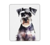 Mouse Pad with Stitched Edge Comfortable Mouse Pads Waterproof Non-Slip Gaming Mousepad Well-Behaved Schnauzer Square Computer Mouse Mat Washable Mousepads for Office Home Laptop 8.3 x 10.3 in