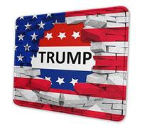 Mouse Pad with Stitched Edge Gaming Mouse Mat Non-Slip Rubber Base Mousepad for Laptop Computer Pc 10×12 Inches American USA Trump Flag