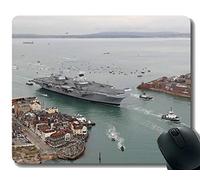 Mouse Pad with Stitched Edge,Military HMS Queen Elizabeth (R08) Warship Mouse Mat,Non-Slip Rubber Base Mousepad