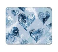 Mouse Pad with Stitched Edge, Non-Slip Rubber Base, Smooth-Textured Surface and Waterproof Mousepad for Computers, Laptop, Office and Home, 26 x 21 cm, Blue & Art XS#728