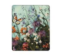 Mouse Pad with Stitched Edge Waterproof Computer Mousepad with Non-Slip Rubber Base butterflies and flowers Mouse Pad Laptop Desk Pad Washable Gaming Mouse Mat for Laptop Office Home 25x30 cm