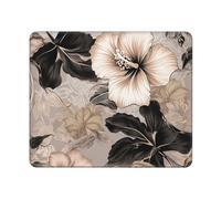 Mouse Pad with Stitched Edge Waterproof Computer Mousepad with Non-Slip Rubber Base Hibiscus Flower Images Mouse Pad Laptop Desk Pad Washable Gaming Mouse Mat for Laptop Office Home 25x30 cm