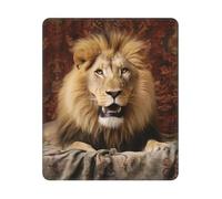 Mouse Pad with Stitched Edge Waterproof Computer Mousepad with Non-Slip Rubber Base Lion Sitting on Blanket Mouse Pad Laptop Desk Pad Washable Gaming Mouse Mat for Laptop Office Home 25x30 cm