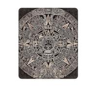 Mouse Pad with Stitched Edge Waterproof Computer Mousepad with Non-Slip Rubber Base Mayan Calendar End of The World Mouse Pad Laptop Desk Pad Washable Gaming Mouse Mat for Laptop Office Home 25x30 cm