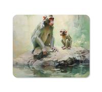Mouse Pad with Stitched Edge Waterproof Computer Mousepad with Non-Slip Rubber Base Monkey in The Jungle Mouse Pad Laptop Desk Pad Washable Gaming Mouse Mat for Laptop Office Home 20*25cm