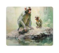 Mouse Pad with Stitched Edge Waterproof Computer Mousepad with Non-Slip Rubber Base Monkey in The Jungle Mouse Pad Laptop Desk Pad Washable Gaming Mouse Mat for Laptop Office Home 18*22cm