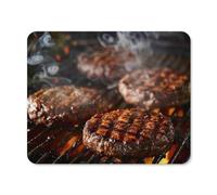 Mouse Pad with Stitched Edge Waterproof Computer Mousepad with Non-Slip Rubber Base Smoke from The Grill Mouse Pad Laptop Desk Pad Washable Gaming Mouse Mat for Laptop Office Home 20*25cm