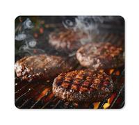 Mouse Pad with Stitched Edge Waterproof Computer Mousepad with Non-Slip Rubber Base Smoke from The Grill Mouse Pad Laptop Desk Pad Washable Gaming Mouse Mat for Laptop Office Home 25*30cm