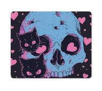 Mouse Pad with Stitched Edge Waterproof Computer Mousepad with Non-Slip Rubber Base There Are Two Black Cats Mouse Pad Laptop Desk Pad Washable Gaming Mouse Mat for Laptop Office Home 18*22cm