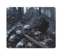 Mouse Pad with Stitched Edge Waterproof Computer Mousepad with Non-Slip Rubber Base There's A Bunch of Skulls Mouse Pad Laptop Desk Pad Washable Gaming Mouse Mat for Laptop Office Home 18*22cm