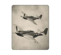 Mouse Pad with Stitched Edge Waterproof Computer Mousepad with Non-Slip Rubber Base World War 2 Aircraft Airplane Mouse Pad Laptop Desk Pad Washable Gaming Mouse Mat for Laptop Office Home 25x30 cm