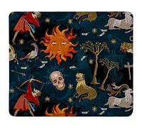 Mouse Pad With Stitched Edges, Premium-Textured Waterproof Non-Slip Rubber Customized Rectangle Mousepad For Laptop Computer Pc Gaming Office Women Girls, 7.9X9.4 Inch, Medieval Astrology
