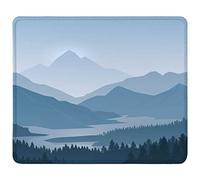 Mouse Pad with Stitched Edges, Premium-Textured Waterproof Non-Slip Rubber Rectangle Mousepad for Laptop Computer PC Gaming Office Women Girls, 9.4"x7.9", Mountains Landscape