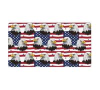 Mouse Pad with Stitching, Waterproof Computer Mousepad with Non Slip Rubber Base, Gaming Mouse Mat for Laptop, Office & Home, Compatible with American Flag Bald Eagle Art, 16x29.5 in