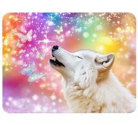 Mouse Pad Wolf Mouse Mat 23.6x15.7in Desk Mat Office Accessories Improves Speed and Accuracy Mousepad with Stitched Edges and Anti Slip Rubber Base for Esport, Gaming, Gifts, Dream Desk Pad, Model714