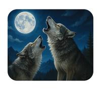 Mouse Pad Wolf Wolves Howling at The Moon Wild Animal Wildlife Theme Table