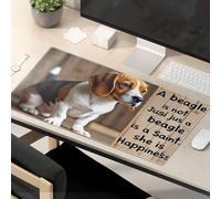 Mouse Pad Work Funny A Beagle Is Not Just A Beagle, She Is Happiness. Mouse Pad Computer Mat For Desk Large Mousepad