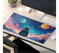 Mouse Pad Work Funny Child Gazing At Colorful Planets In The Sky Mouse Pad Desk Pads Large Mousepad