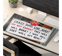 Mouse Pad Work Funny Crazy Dogs Live Here. Mouse Pad Funny Mousepads Cat Desk Accessories