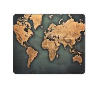 Mouse Pad World Map Continents Mouse Mat Computer Gaming Mouses Pad with Anti-Slip Rubber Base Washable Mouses Mat for Laptop Computer Mats for Office Gaming 9.4"x7.9"
