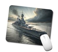 Mouse Pad WWII US Navy Battleship at Sea Desk Pad Travel 25x30CM