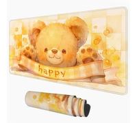 Mouse Pad Yellow & Bear 70 x 30 cm Desk Mat, Office Table Blotter 1D#930