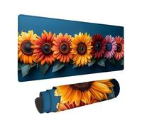 Mouse Pad Yellow, Flower Mouse Mat 700x300x3 mm with Stitched Edges, Large Gaming Mousepad Non-Slip Rubber Base Design, Waterproof Mousemat for Computers Laptop Desk Office Accessories -zzg2505E3