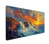 Mouse Pad Yellow Gaming Mouse Pad Fall Large Size Desk Mat 900x400x3mm,Extended Waterproof Mousepad,Non-Slip Base-Smooth Cloth Surface,Improved Precision and Speed for Home Office Gaming Room XZ-962