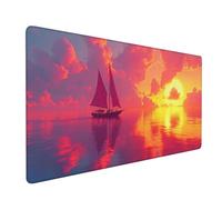 Mouse Pad Yellow Gaming Mouse Pad Sailboat Large Size Desk Mat 800x400x3mm, Waterproof Mousepad, Non-Slip Base-Smooth Cloth Surface, Improved Precision and Speed for Home Office Gaming Room XZ-701